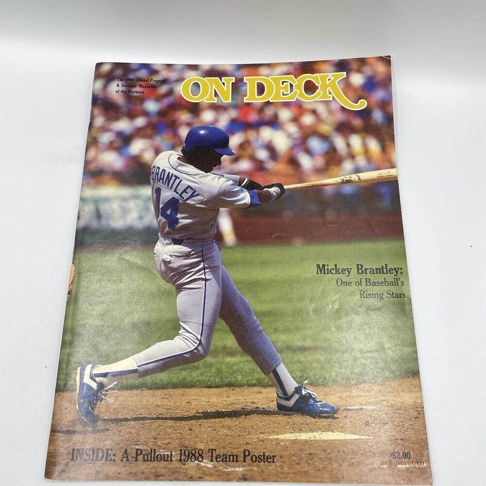 88’ Official Program On Deck Souvenir Program of the Mariners Ft Mickey Brantley